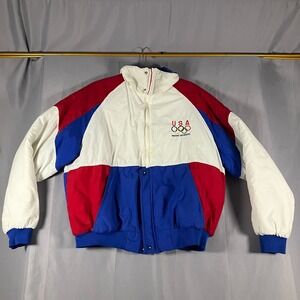 Swingster USA‎ Olympic Jacket Men's Large Red White Blue Insulated
